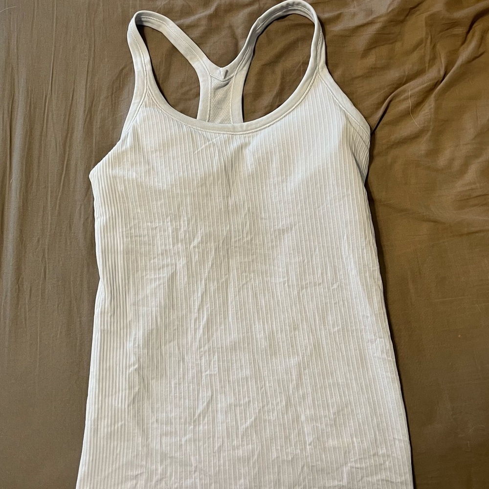 Sky blue lululemon Razorback tank top